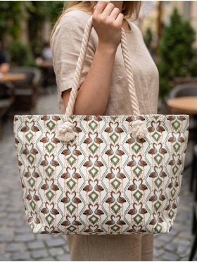 Canvas Flamingo Shoulder Tote