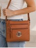 Front Zip Medallion Faux Leather Cross-body Front Zip Medallion Faux Leather Cross-body