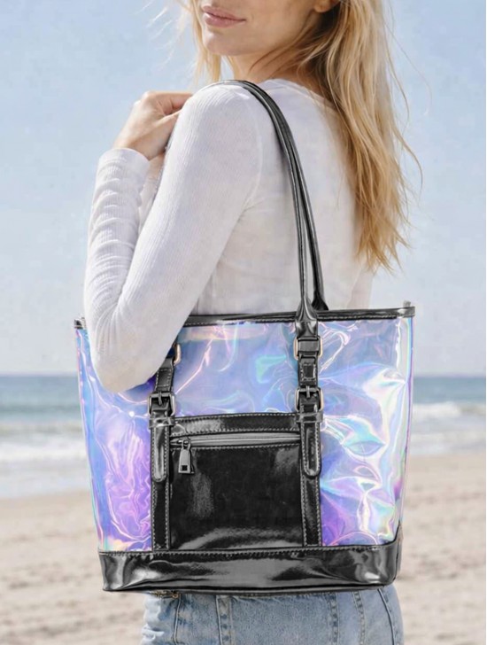 Fluorescent Tote Bag W/ Zip Closure