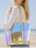 Fluorescent Tote Bag W/ Zip Closure Fluorescent Tote Bag W/ Zip Closure
