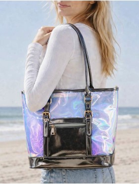 Fluorescent Tote Bag W/ Zip Closure