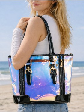  Fluorescent Tote Bag W/ Zip Closure 