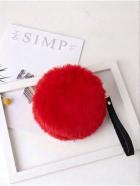 Circle Plush Purse W/ Strap