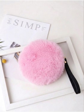 Circle Plush Purse W/ Strap