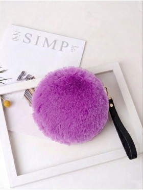 Circle Plush Purse W/ Strap