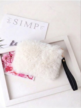 Rectangular Plush Purse W/ Strap