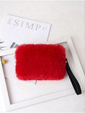 Rectangular Plush Purse W/ Strap