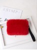 Rectangular Plush Purse W/ Strap