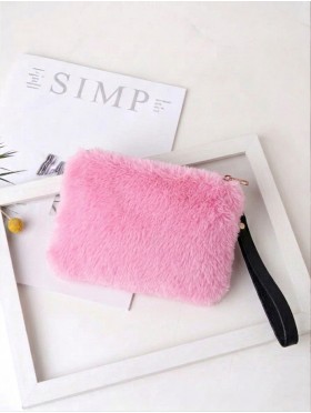 Rectangular Plush Purse W/ Strap