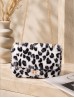 Leopard Print Plush Drawstring Purse