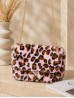 Leopard Print Plush Drawstring Purse