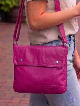 SOLID FAUX LEATHER SATCHEL