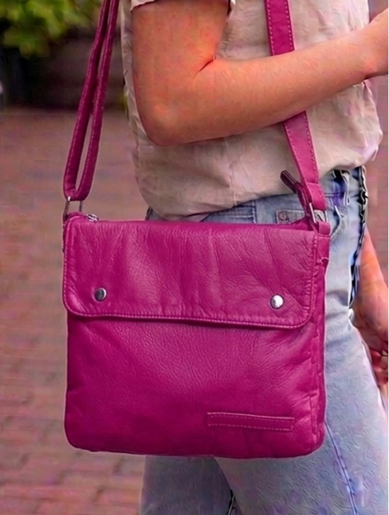 SOLID FAUX LEATHER SATCHEL