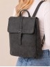 Faux Leather Laptop Backpack W/ Multiple Compartments