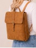 Faux Leather Laptop Backpack W/ Multiple Compartments