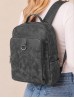 Faux Leather Laptop Backpack W/ Multiple Compartments