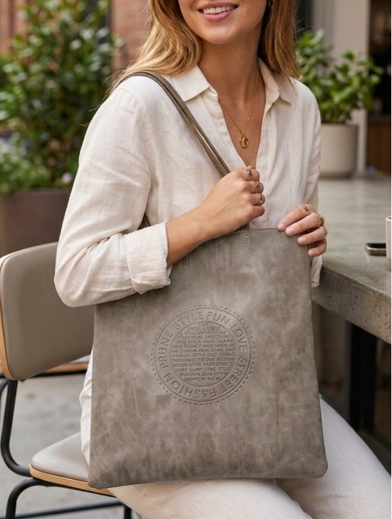 Solid Color Matte PU Tote Bag 