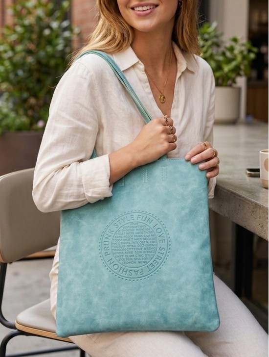 Solid Color Matte PU Tote Bag Solid Color Matte PU Tote Bag