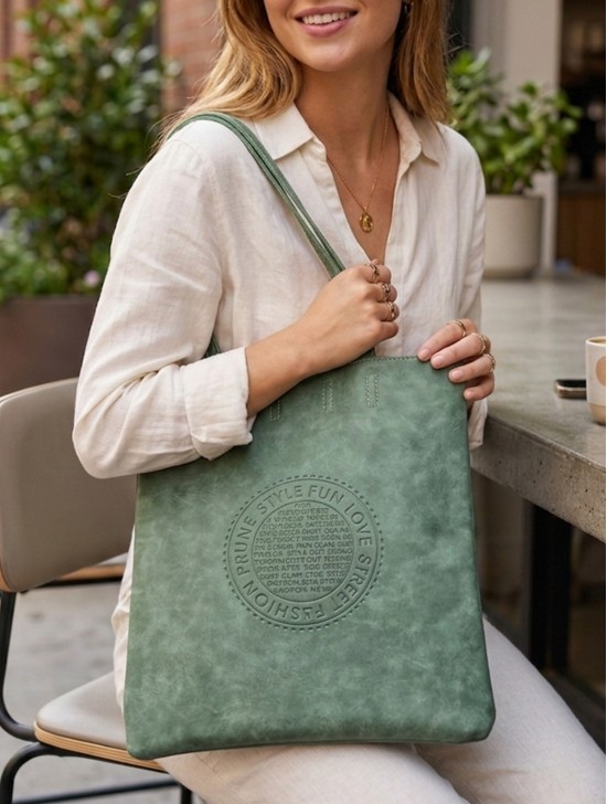 Solid Color Matte PU Tote Bag 