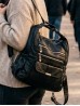 SOLID FAUX LEATHER SATCHEL/BACKPACK