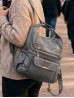 SOLID FAUX LEATHER SATCHEL/BACKPACK SOLID FAUX LEATHER SATCHEL/BACKPACK