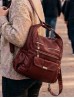 SOLID FAUX LEATHER SATCHEL/BACKPACK SOLID FAUX LEATHER SATCHEL/BACKPACK