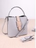 Faux Leather Satchel with Long Strap