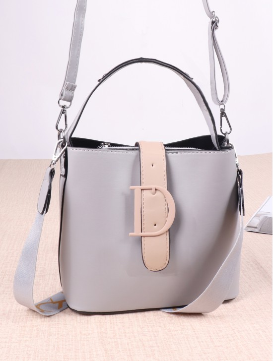 Faux Leather Satchel with Long Strap