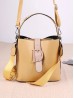 Faux Leather Satchel with Long Strap