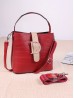 Faux Snake Skin Satchel Bag with Long Strap 