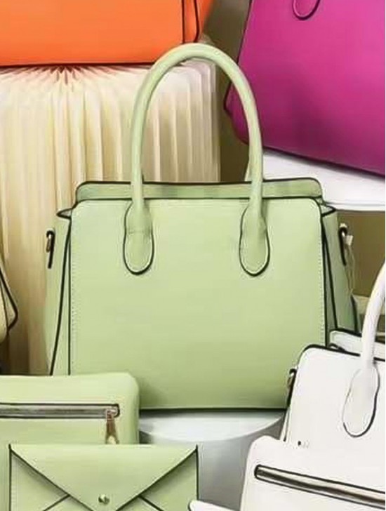 3 in One Ladies PU handbag Satchel W/ Cosmetic Bag and Wallet 