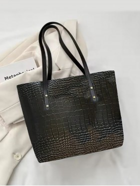 Faux Crocodile Skin Tote Bag 