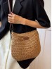 Premium Straw Weaved Bag with Faux Leather Strap