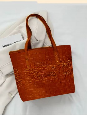 Faux Crocodile Skin Tote Bag 