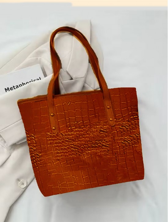 Faux Crocodile Skin Tote Bag 