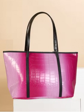 Faux Crocodile Skin Tote Bag 