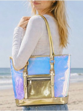 Fluorescent Tote Bag W/ Zip Closure