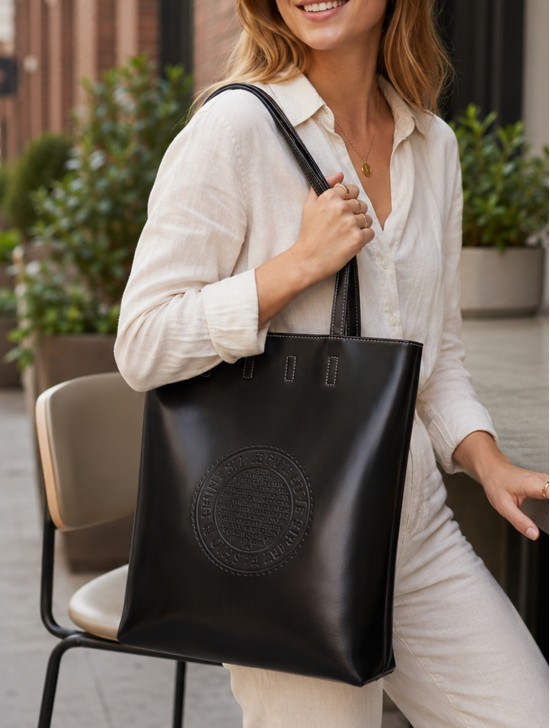 Solid Colour Glossy PU Tote Bag 