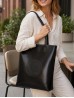 Solid Colour Glossy PU Tote Bag 