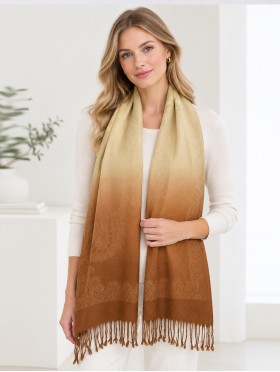 Solid Color Two-Tone Pashmina
