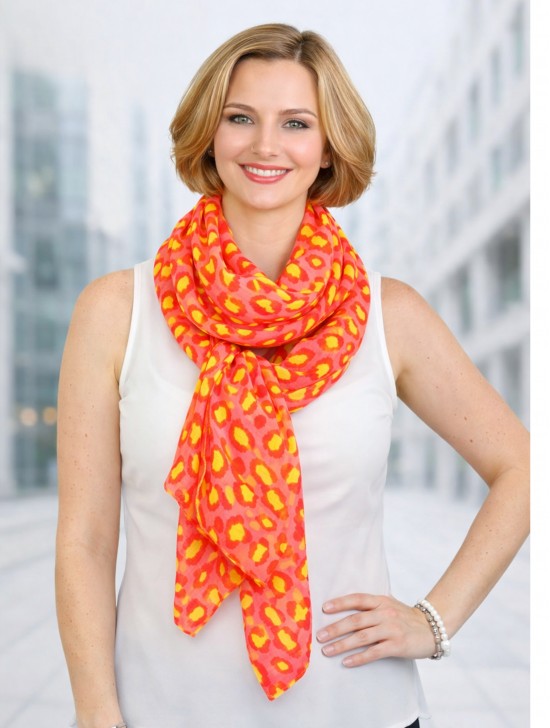 SCARF, LINEN, LEO, LARGE