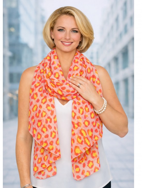 SCARF, LINEN, LEO, LARGE SCARF, LINEN, LEO, LARGE