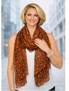 SCARF, LINEN, LEO, LARGE
