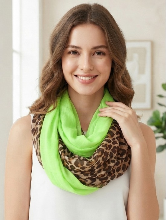 LEOPARD LOOP WITH COLOUR BOARDER