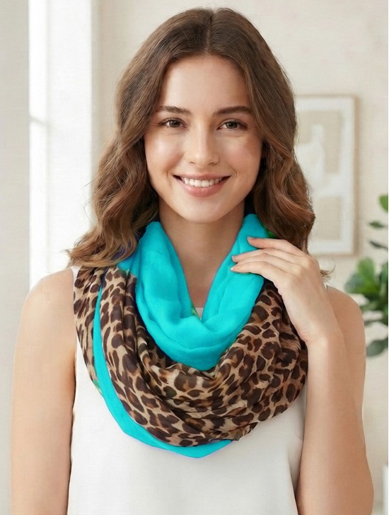 LEOPARD LOOP WITH COLOUR BOARDER