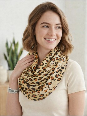 CHIFFON LOOP LARGE LEOPARD PRINT