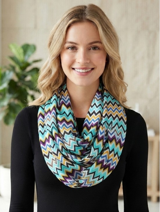 CHIFFON LOOP, CHEVRON CHIFFON LOOP, CHEVRON