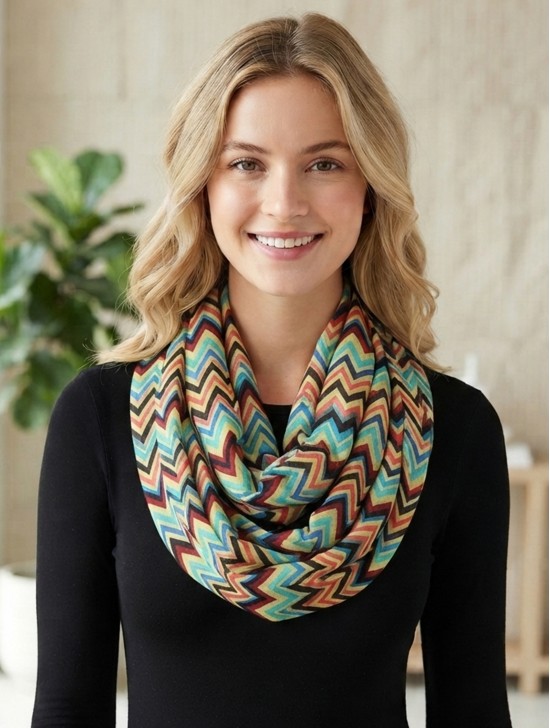 CHIFFON LOOP, CHEVRON CHIFFON LOOP, CHEVRON