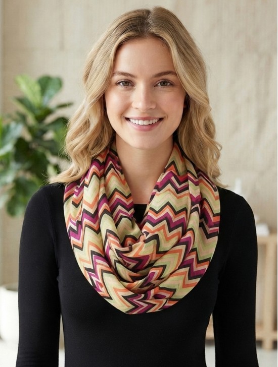 CHIFFON LOOP, CHEVRON CHIFFON LOOP, CHEVRON