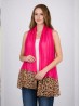 COLOUR BLOCK LEOPARD END LINEN SCARF
